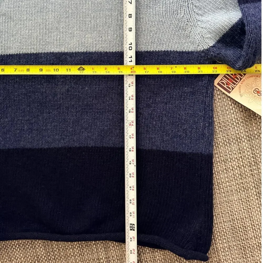 BILL BLASS NWT Men's Dead Stock Wool Roll Neck Sweater Academia Preppy XL Blue